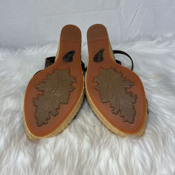 Born NWOT Bronze Metallic Leather Women's Wedge Espadrille Sandals Sz 11 - Picture 6 of 6